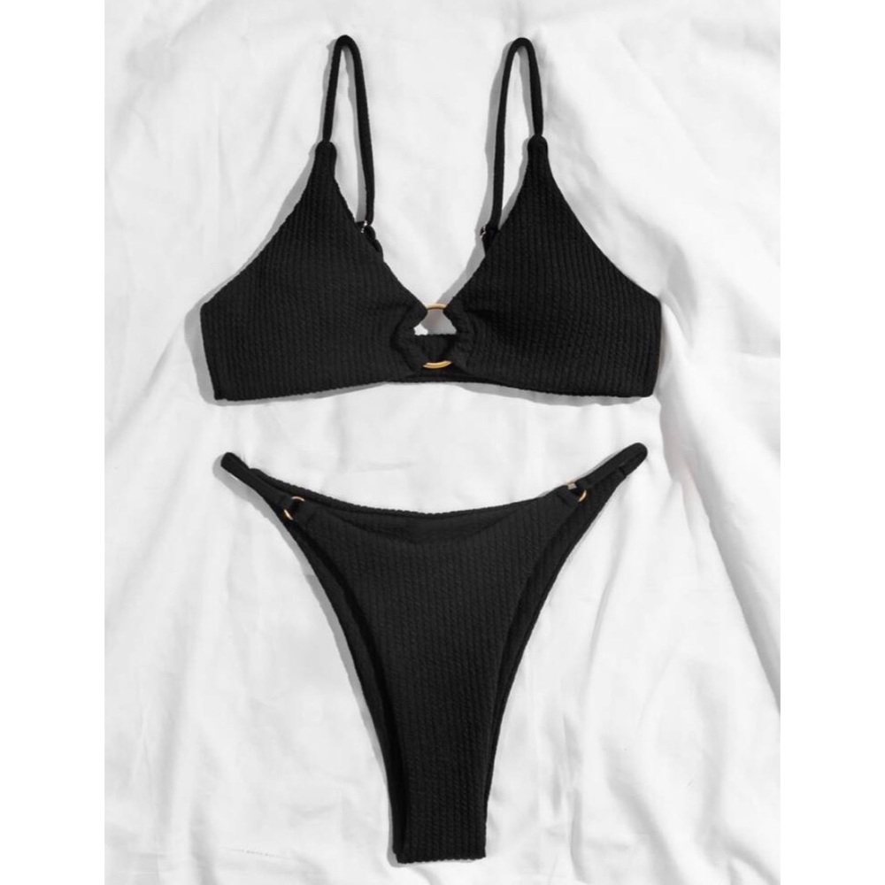 Black Ribbed Bikini